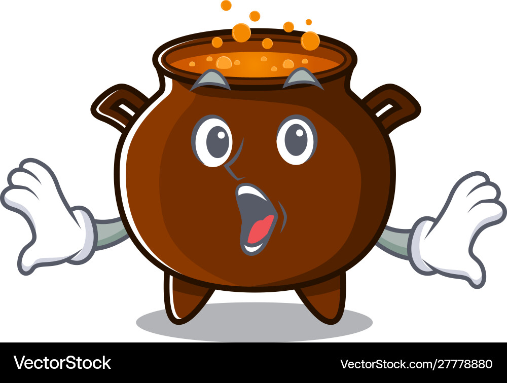 Surprised cauldron toy in character shape Surprised cauldron toy in character shape vector image