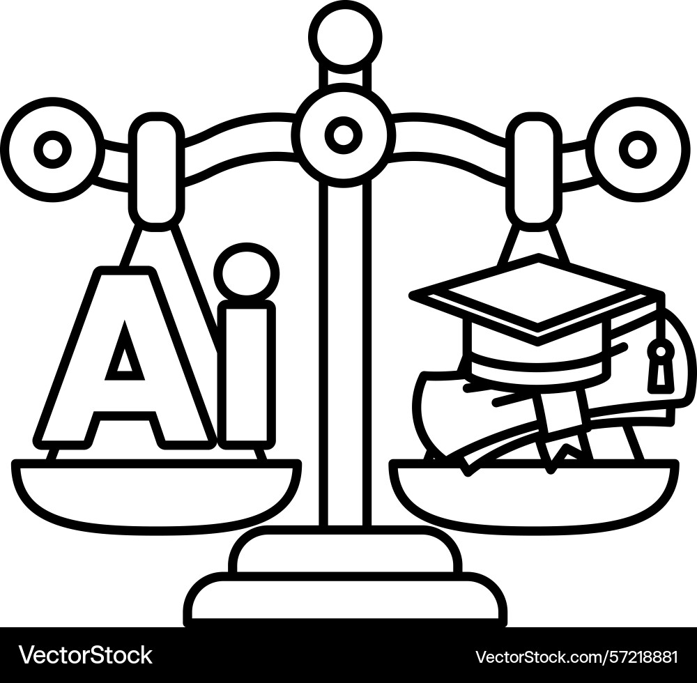 A scale with the letters ai on one side A scale with the letters ai on one side Vector Image