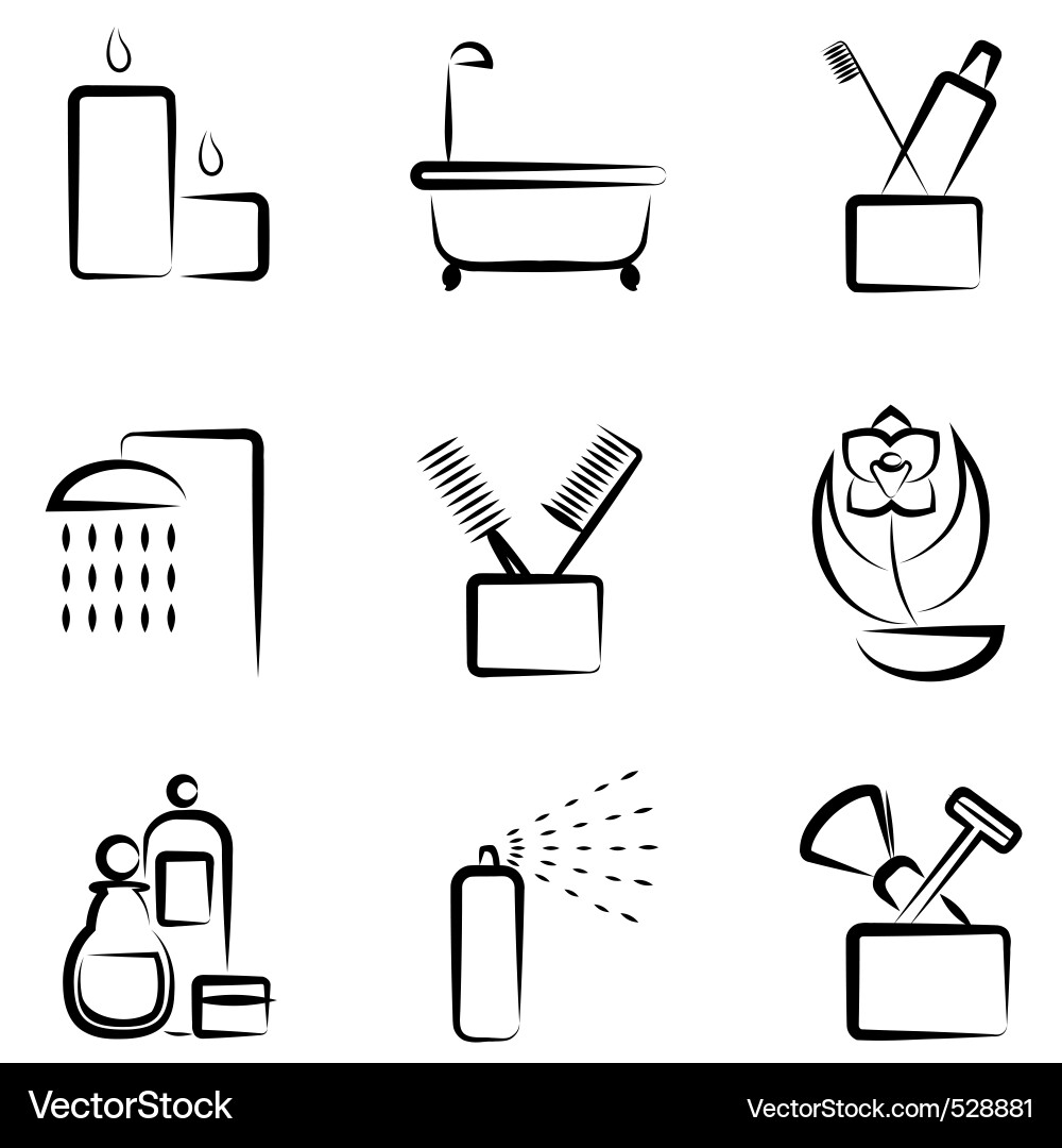 Bathroom Icon Set Vector Image