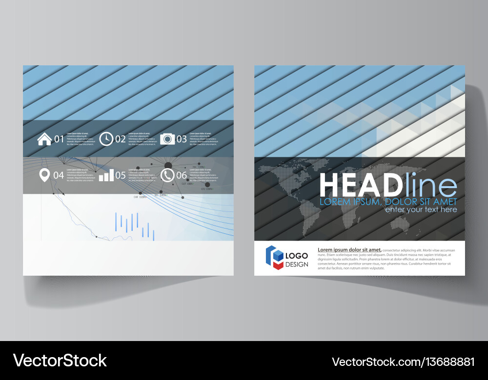 Business Templates für quadratische Designbroschüre Business Templates für quadratische Designbroschüre vektorbild