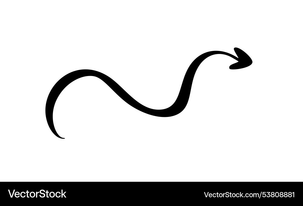 Curved wavy arrow simple for design projects Curved wavy arrow simple for design projects Vector Image