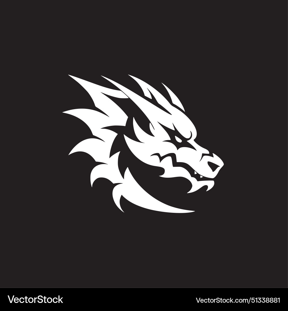 Dragon - black and white Royalty Free Vector Image