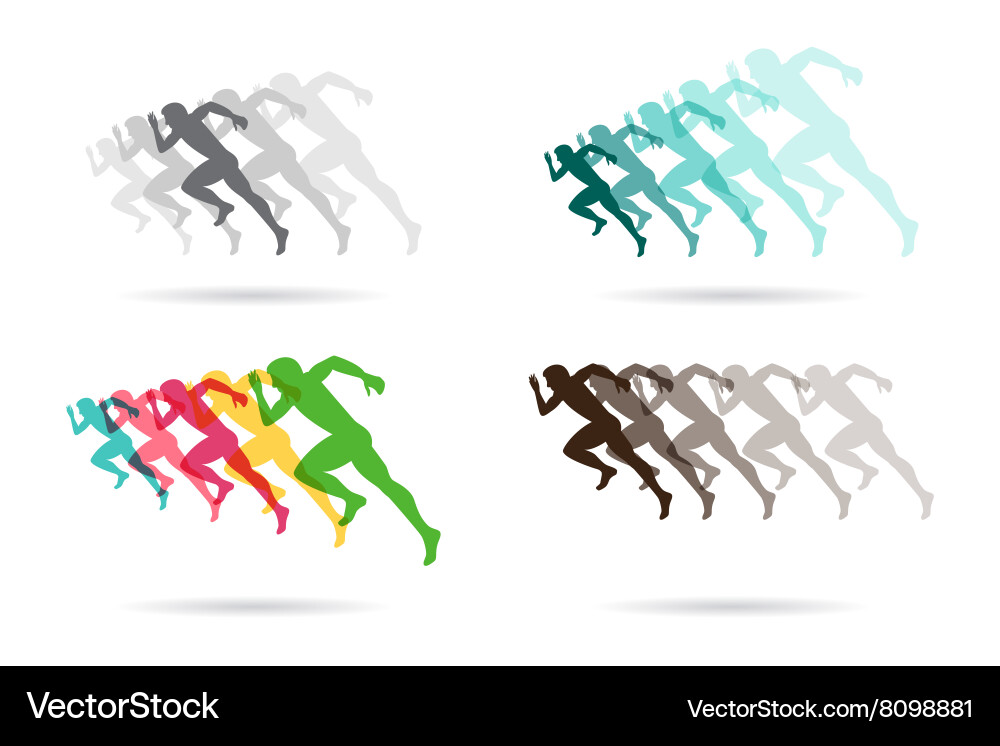 Dynamic Running Figures vector image