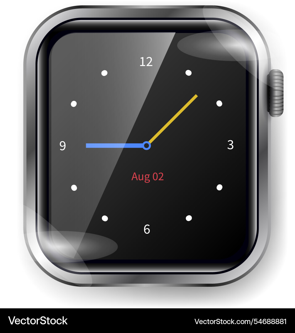 Modern smartwatch analog clock display with sleek Vector Image