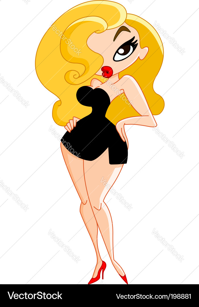 Retro Cartoon Pin-Up Woman vector image