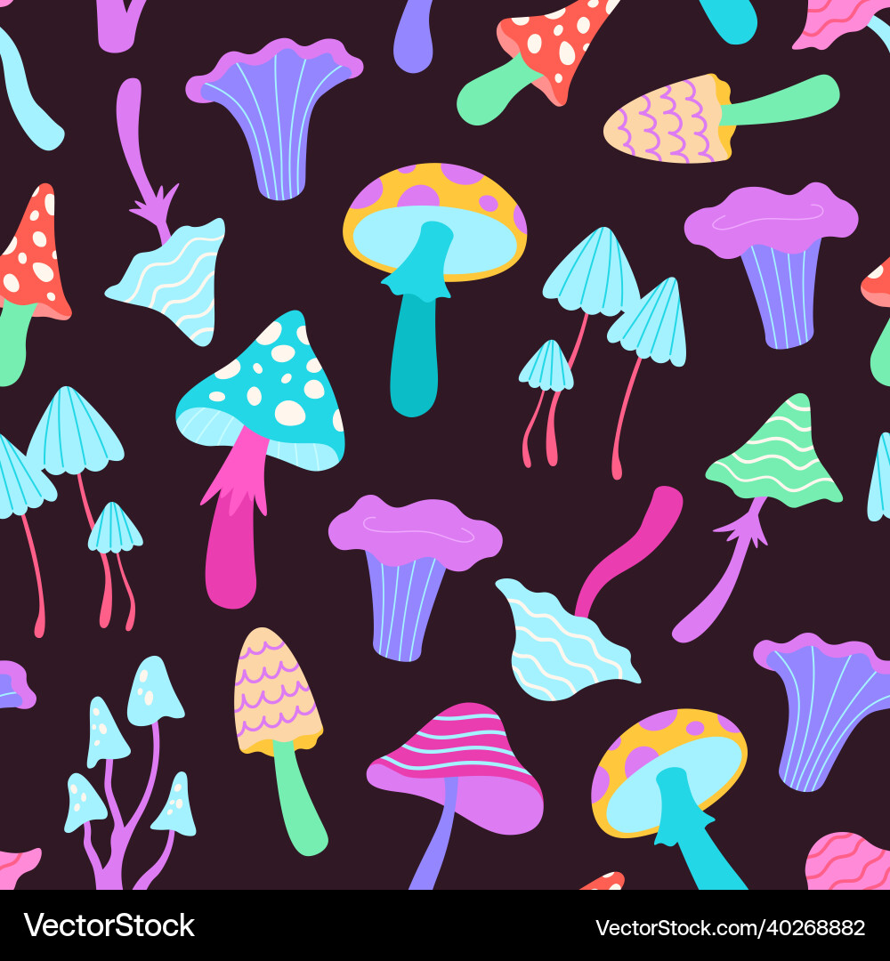 Abstract neon seamless pattern with psychedelic Abstract neon seamless pattern with psychedelic Vector Image
