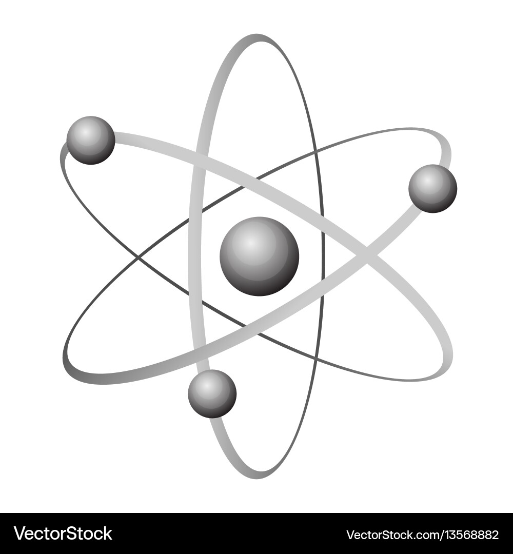 Atom visual structure grey icon with circles Atom visual structure grey icon with circles vector image