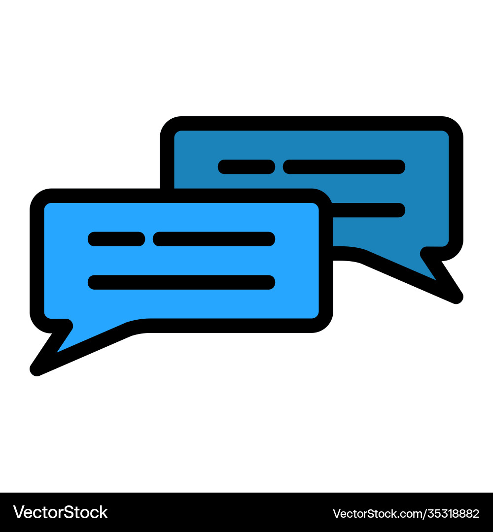 Chat icon in filled line style for any projects Chat icon in filled line style for any projects vector image