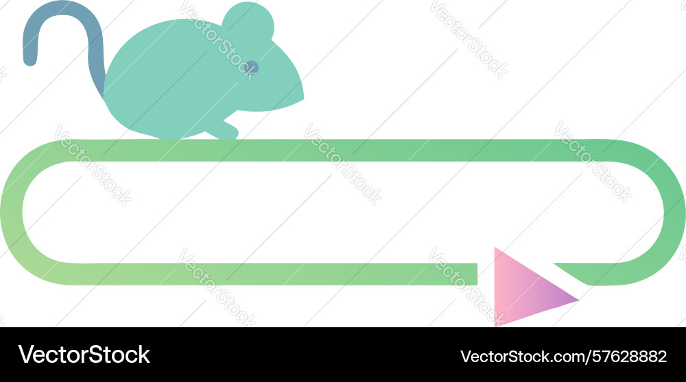 Cute mouse progress bar interactive ui element vector image