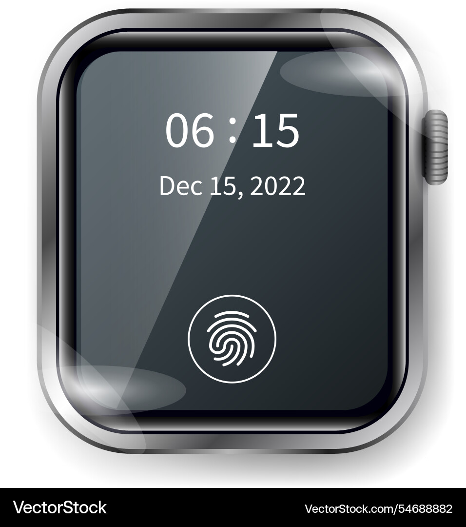 Modern smartwatch face ui display with digital vector image