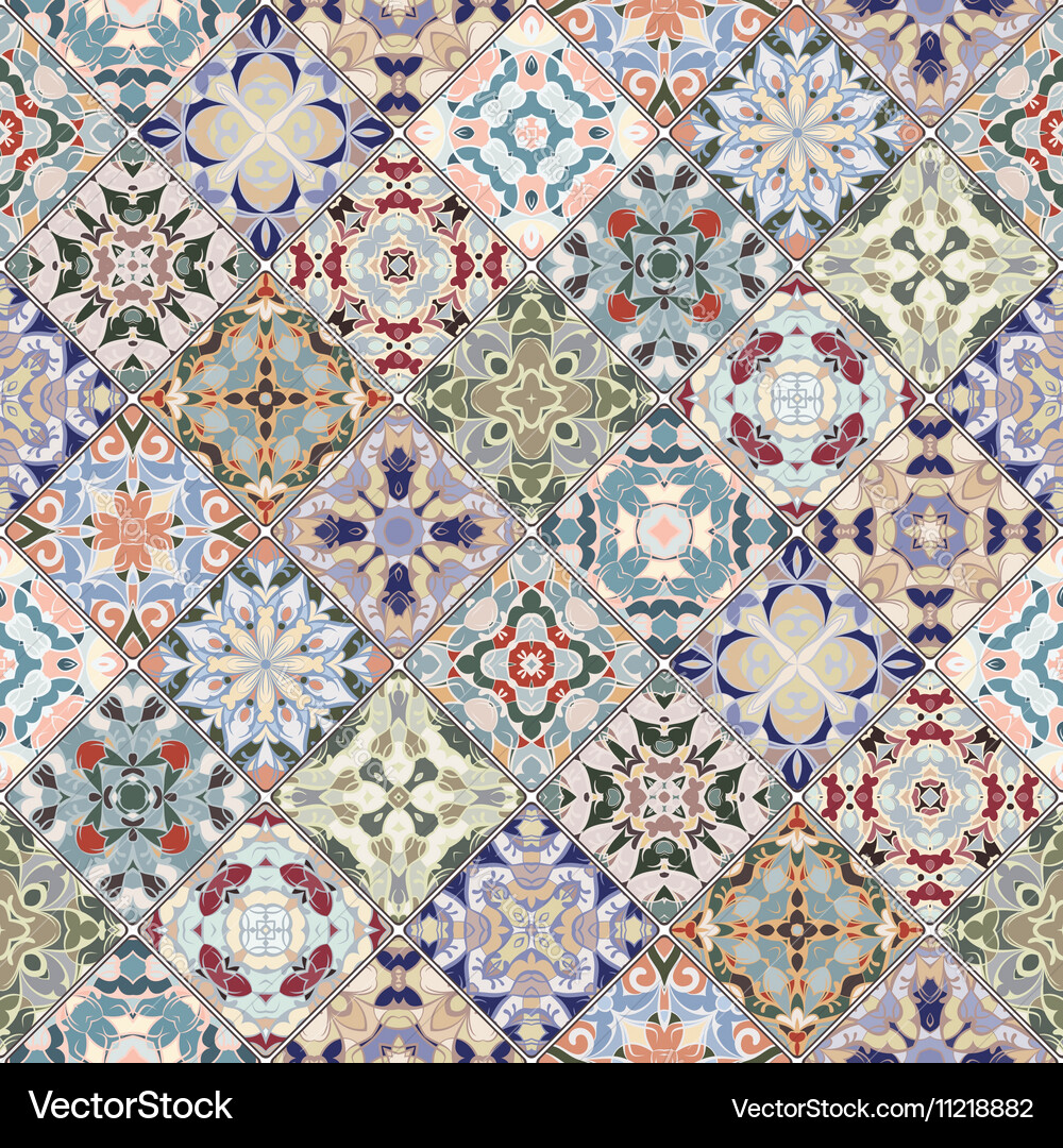 Patchwork abstrakte Muster Vektorbild