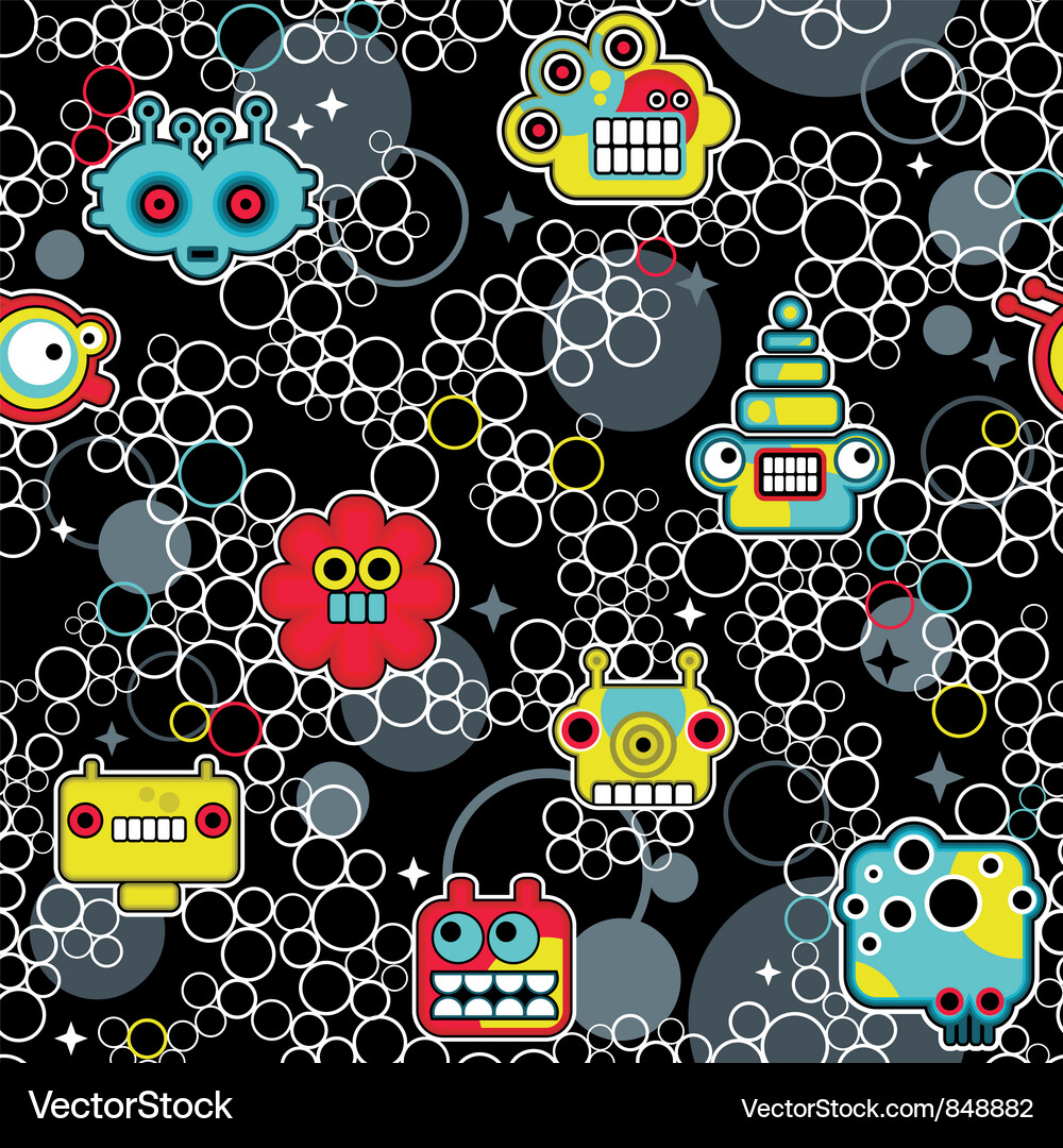Robot with Bubbles Vector Image