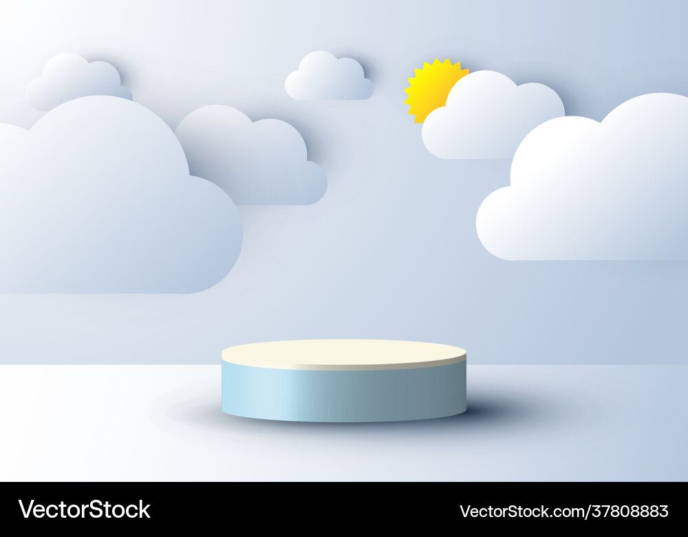 3d realistic abstract minimal scene empty podium 3d realistic abstract minimal scene empty podium vector image