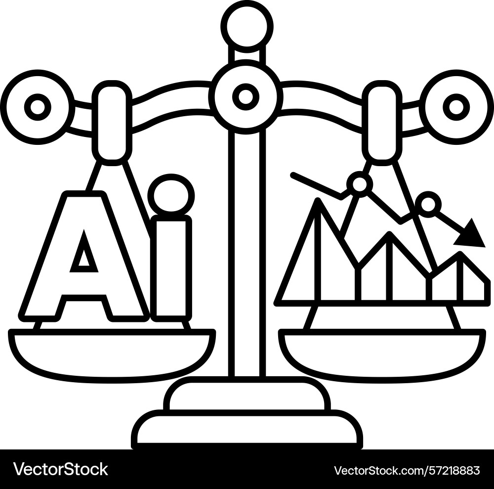 A scale with the letters ai on one side Vector Image