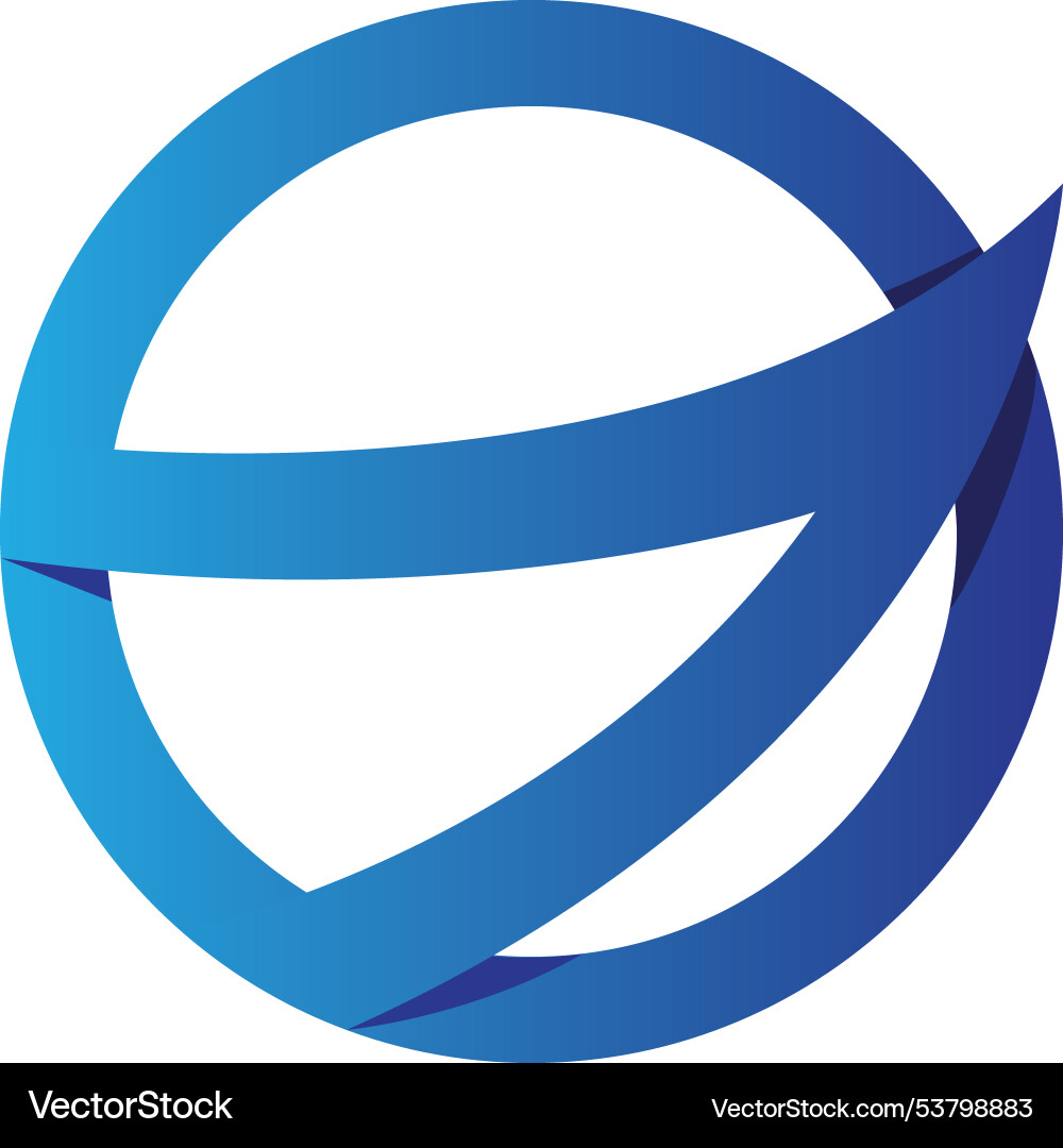 Abstract and dynamic circle with slash logo Abstract and dynamic circle with slash logo Vector Image