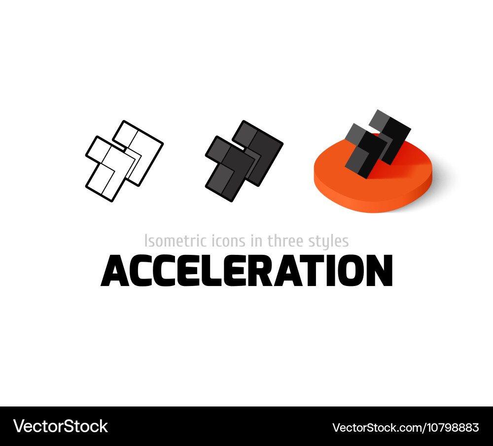 Acceleration icon in different style vector image