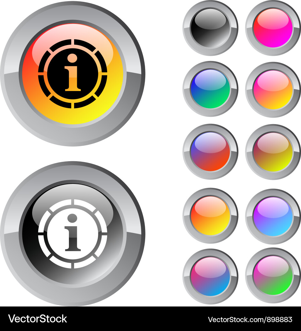 Colorful Round Button Set vector image