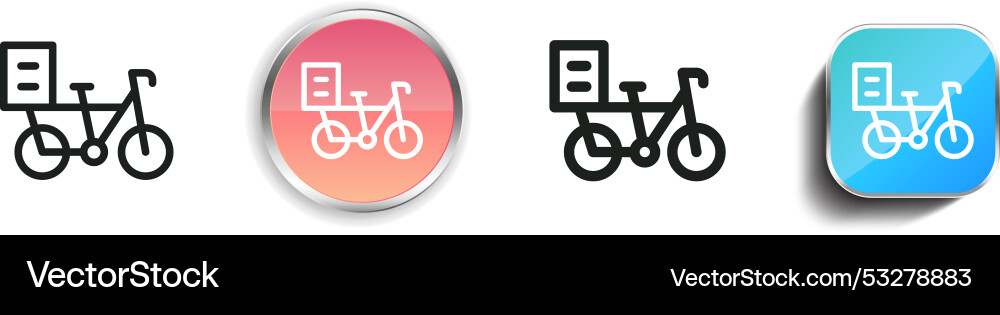 Delivery bike icon thin linear regular and button vector image