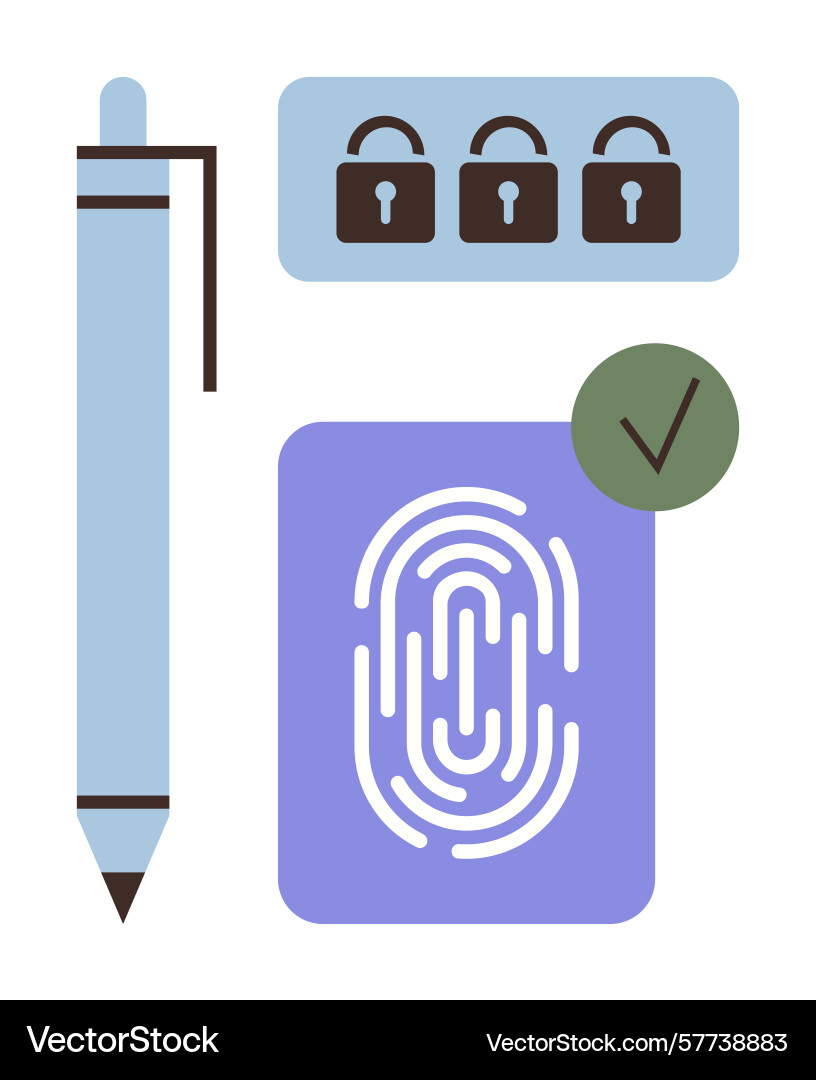 Digitale Sicherheit mit Fingerabdruck-Authentifizierung Digitale Sicherheit mit Fingerabdruck-Authentifizierung vektorbild