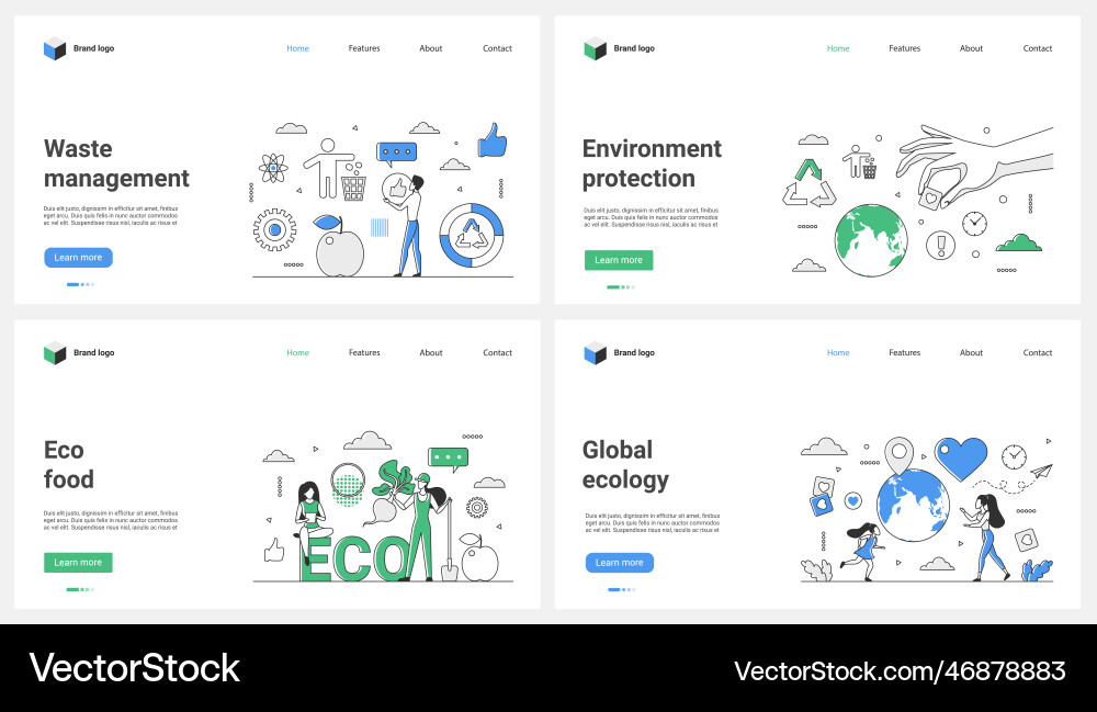 Ecology global sorting and distribution of waste Vector Image