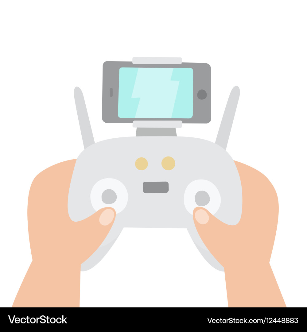 Hands Operating Drone Controller vector image