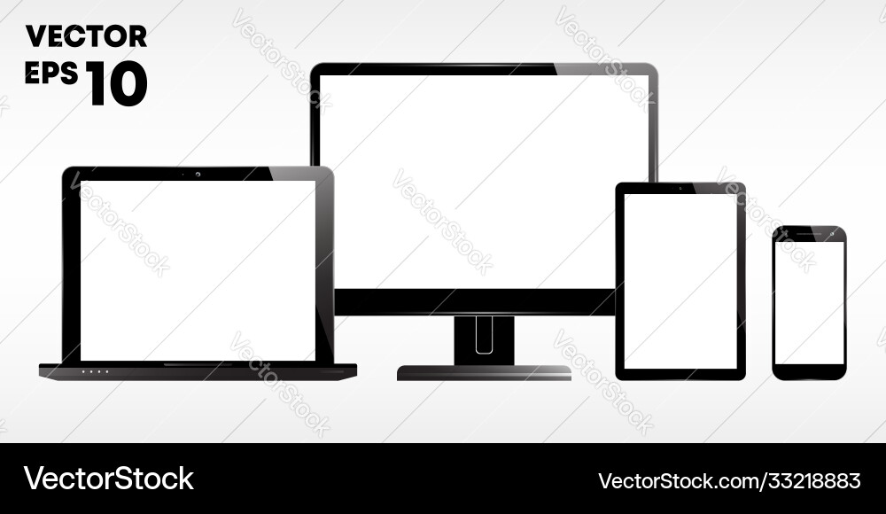 Laptop computer monitor display tablet Laptop computer monitor display tablet vector image