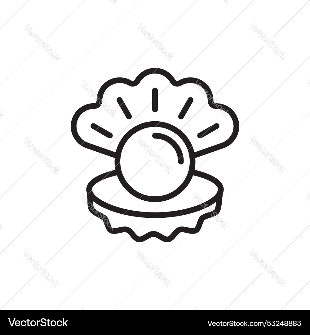 Pearl in the open shell icon set seashell Pearl in the open shell icon set seashell Vector Image