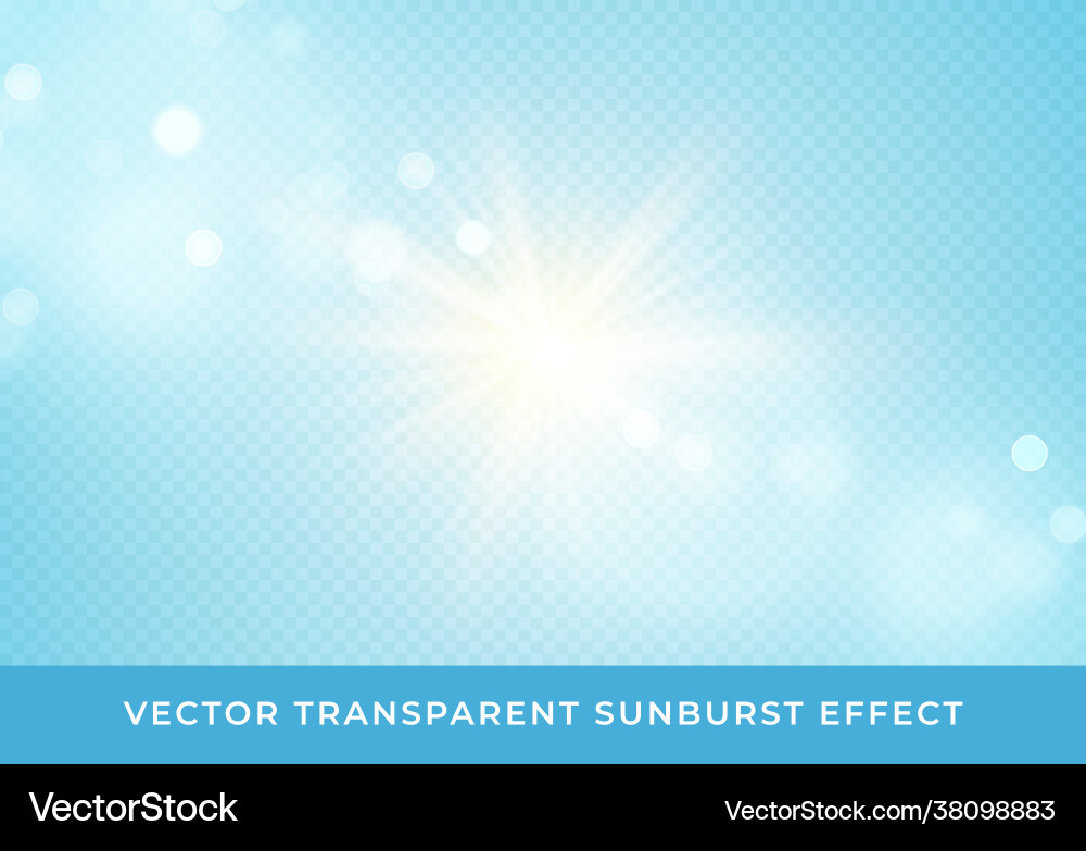 Sun rays blurred bokeh transparent effect isolated Sun rays blurred bokeh transparent effect isolated vector image