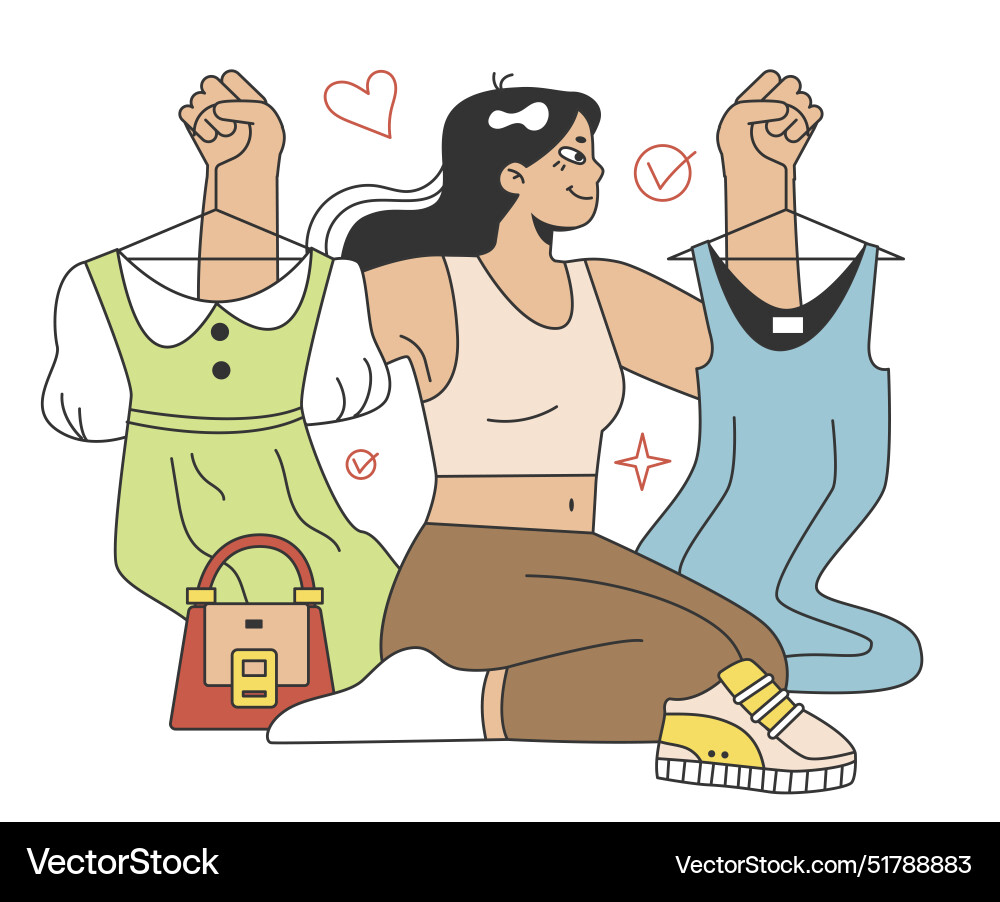 Wardrobe developing character choose or collect Wardrobe developing character choose or collect Vector Image