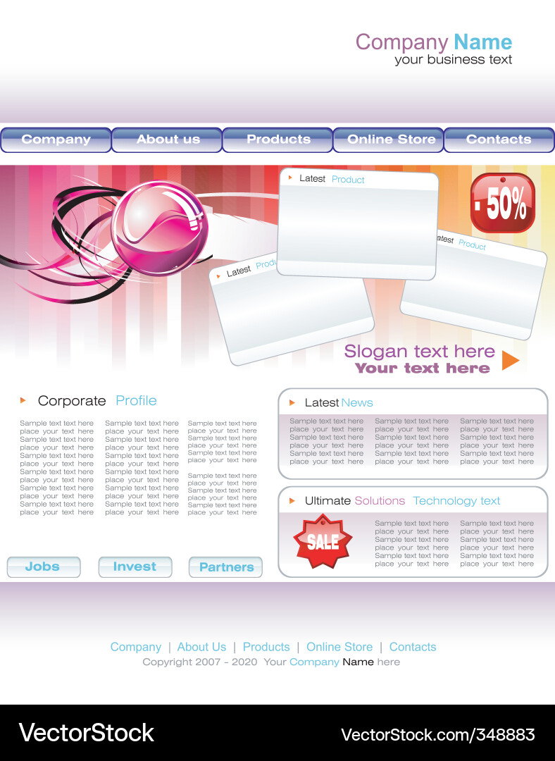 Web site template vector image