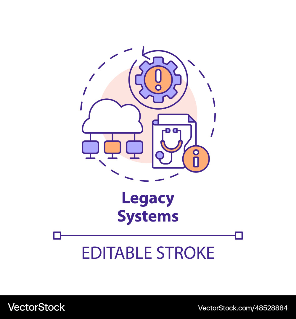 2d customizable thin line icon legacy systems 2d customizable thin line icon legacy systems vector image
