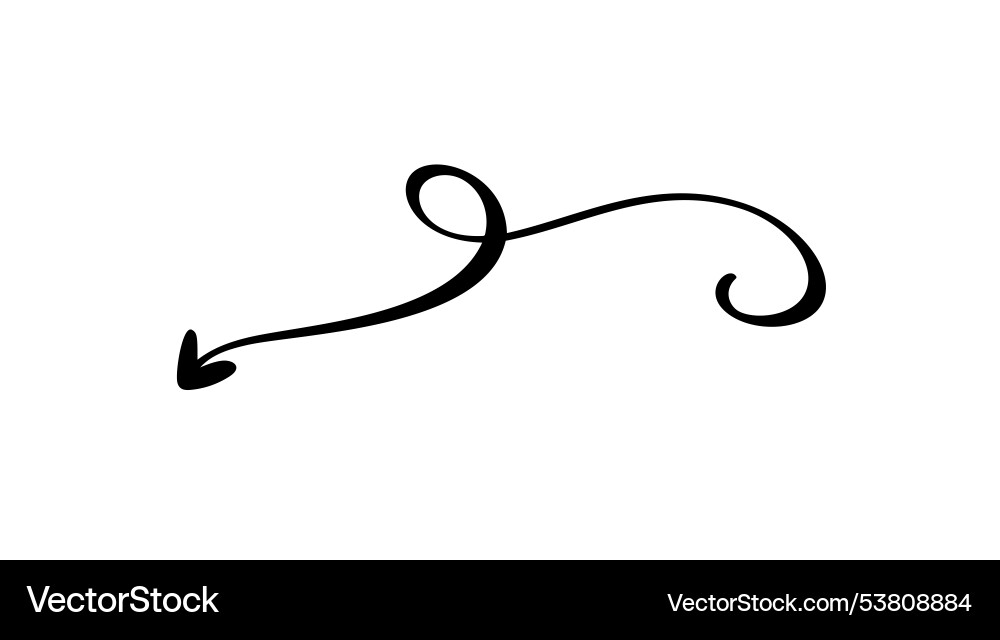 Curved wavy arrow simple for design projects Vector Image