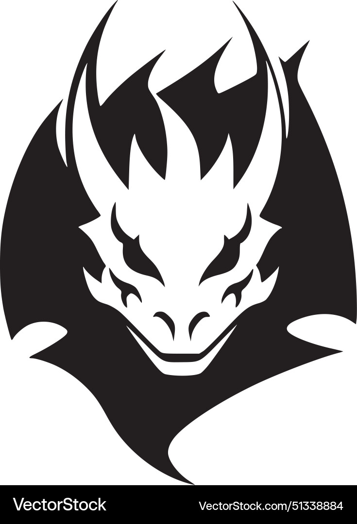 Dragon Minimalist And Flat Logo Royalty Free Vector Image