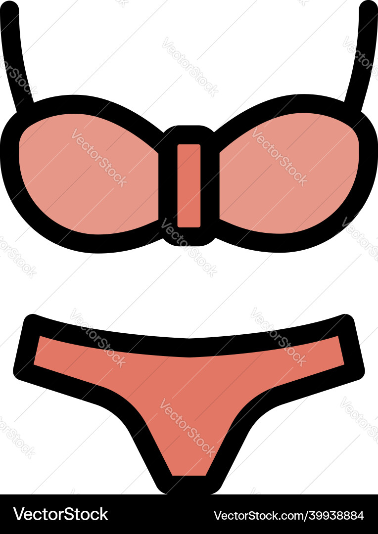 Figure swimsuit icon color outline Figure swimsuit icon color outline vector image