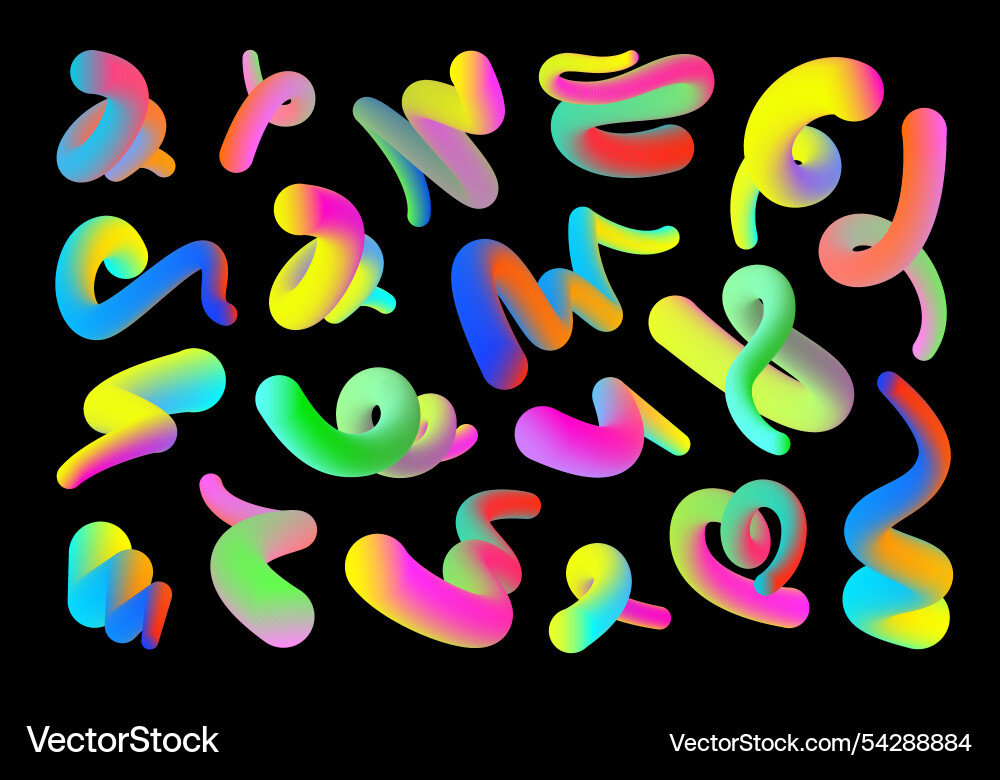 Gradient 3d shapes abstract colorful lines Gradient 3d shapes abstract colorful lines vector image