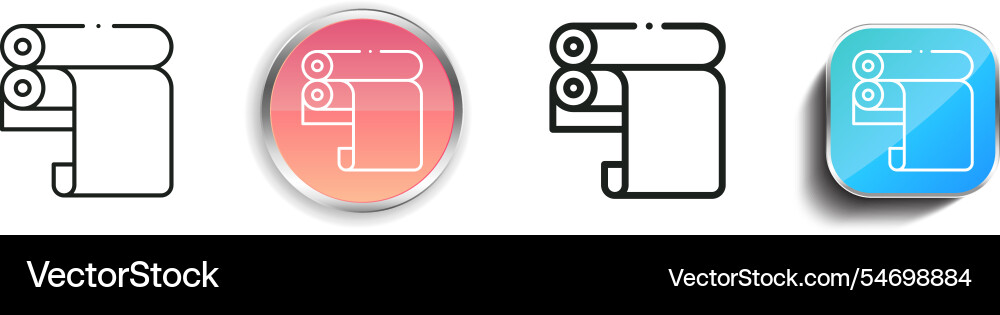 Heat press icon thin linear regular and button Heat press icon thin linear regular and button vector image