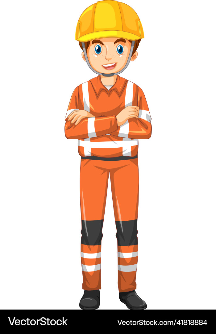 Man in rescue uniform on white background Vector Image