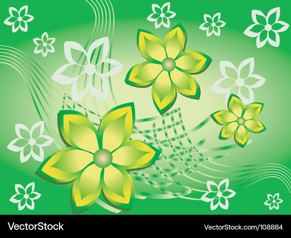 Pattern with lines and flowers Vector Image