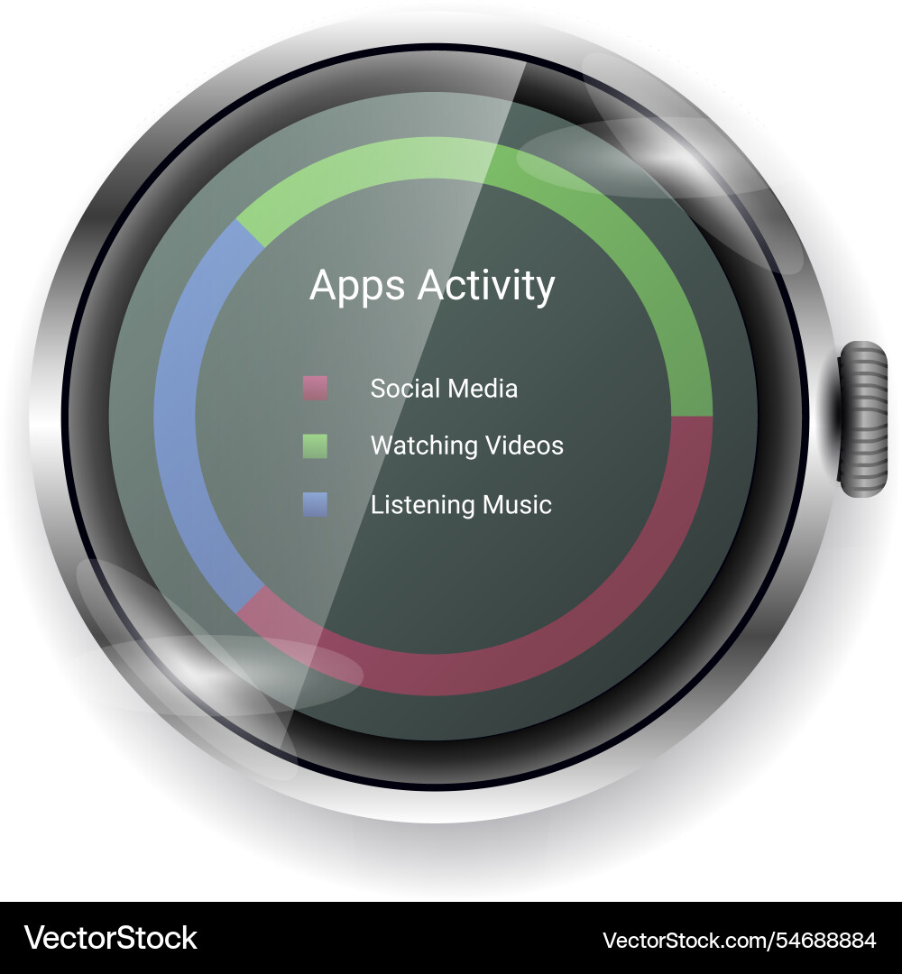 Smartwatch app usage duration ui display vector image