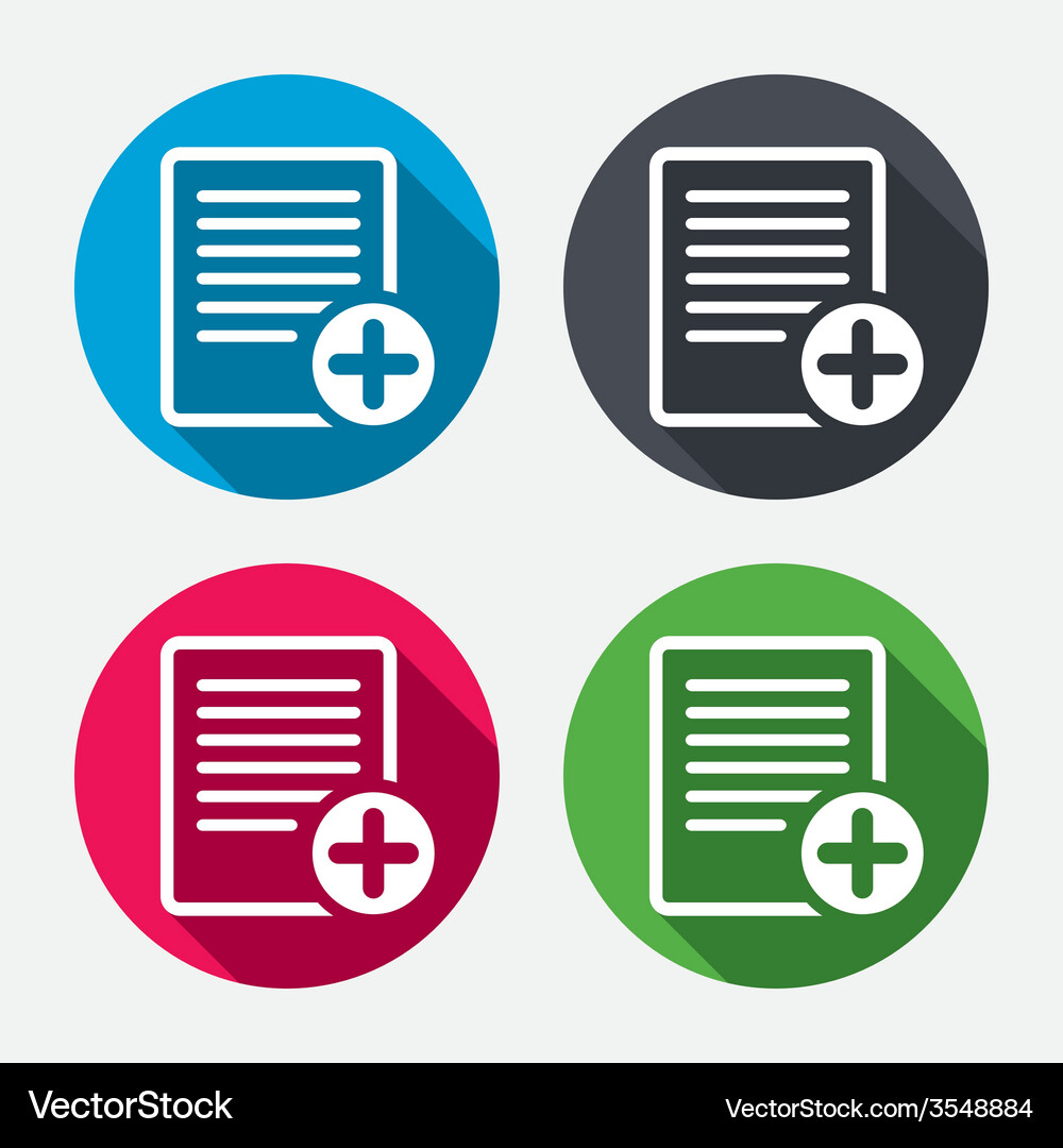Text file sign icon add document symbol Vector Image