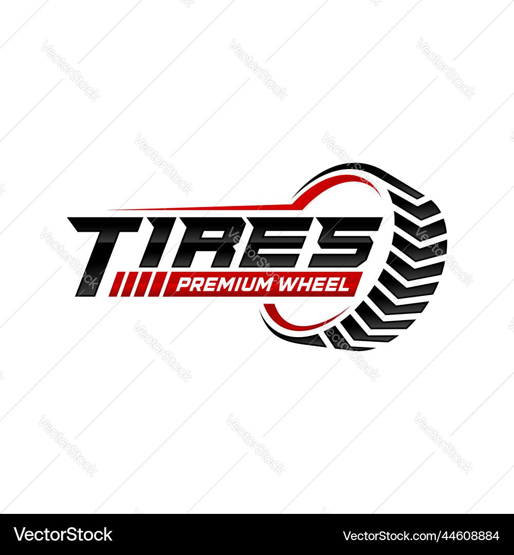 Tires logo design template silhouette wheel vector image