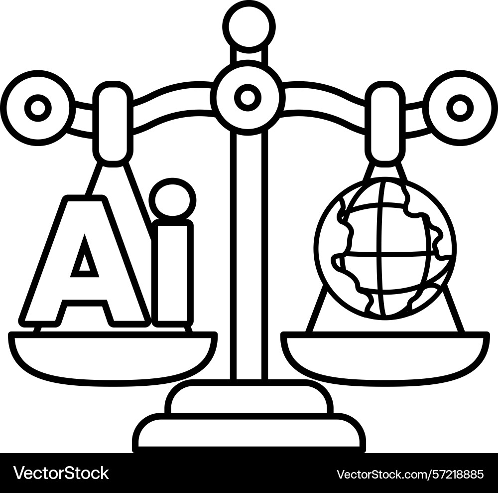 A scale with the letters ai on one side A scale with the letters ai on one side vector image