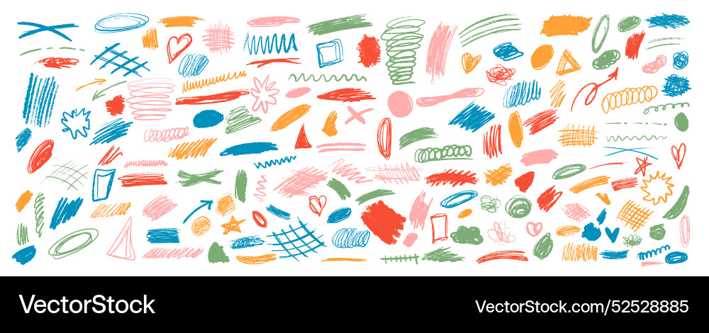 Bundle includes abstract doodles with irregular Vector Image