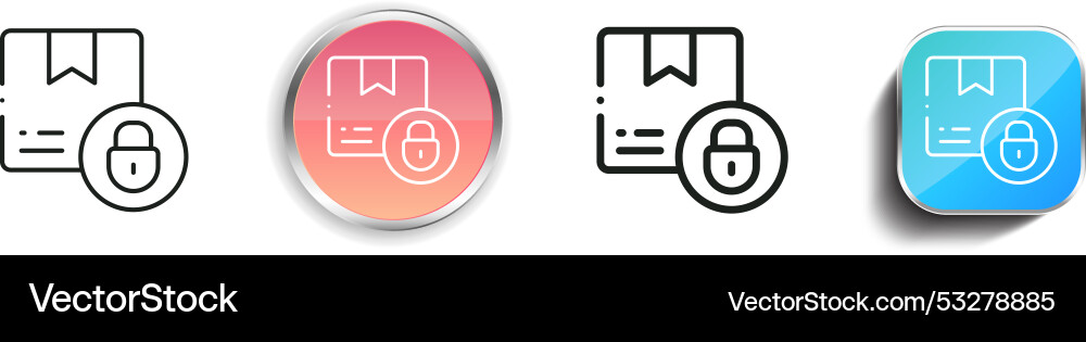 Delivery box icon thin linear regular and button vector image