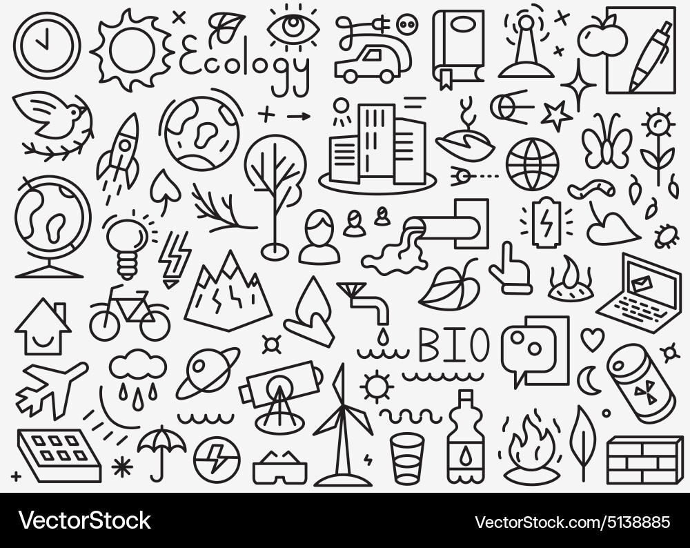 Ecology Icon Set Vector Image