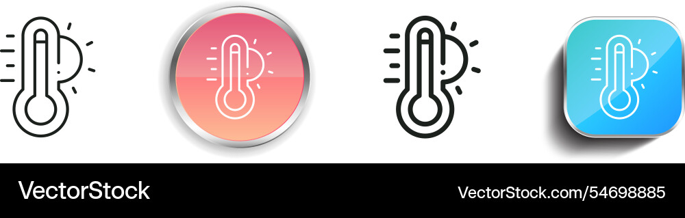 Heat icon thin linear regular and button style vector image