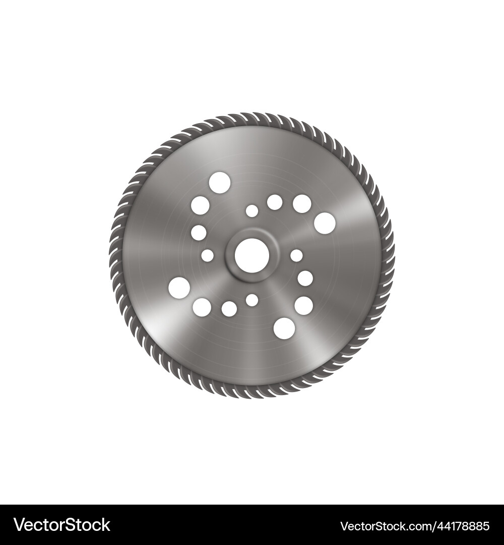 Realistic milling cutter metal circular saw blade Vector Image
