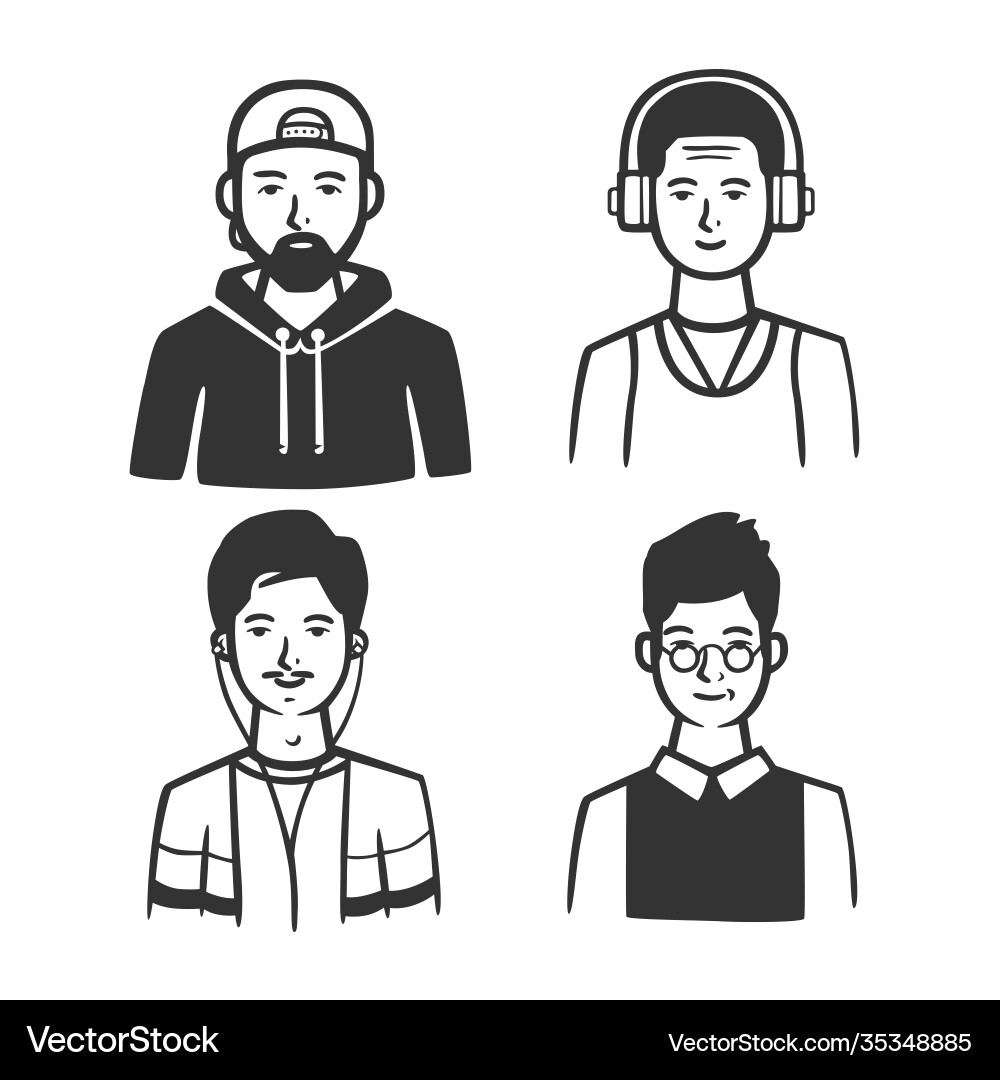 Set different types men Set different types men vector image