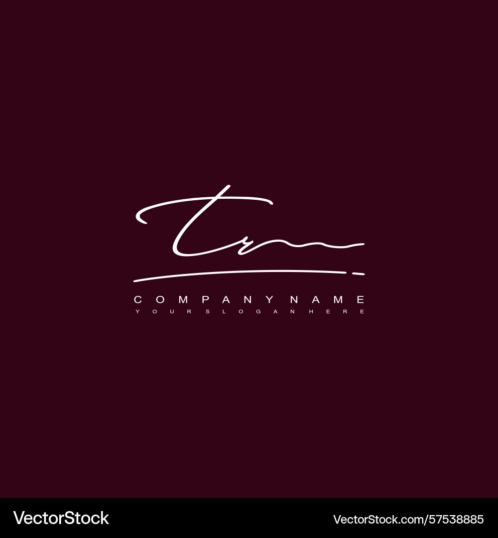 Signature style tr initial logos initials logo Vector Image