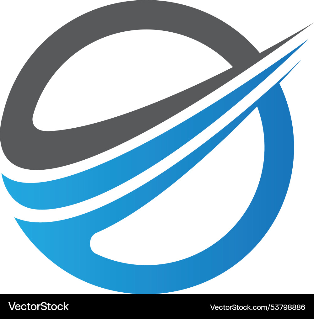Abstract and dynamic circle with slash logo Abstract and dynamic circle with slash logo Vector Image